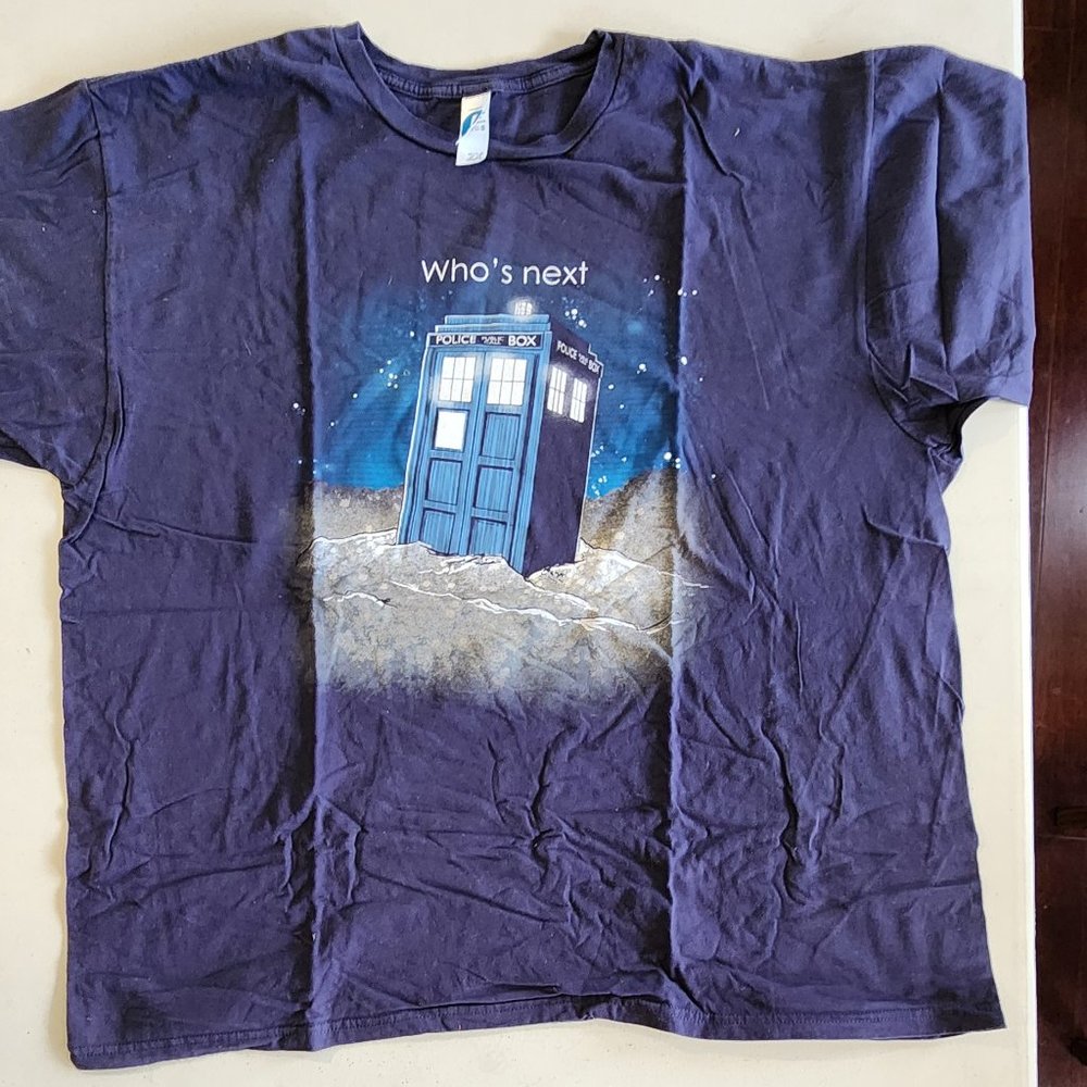 Doctor Who "Who's Next" Woot Shirt 2XL Navy Blue T-Shirt